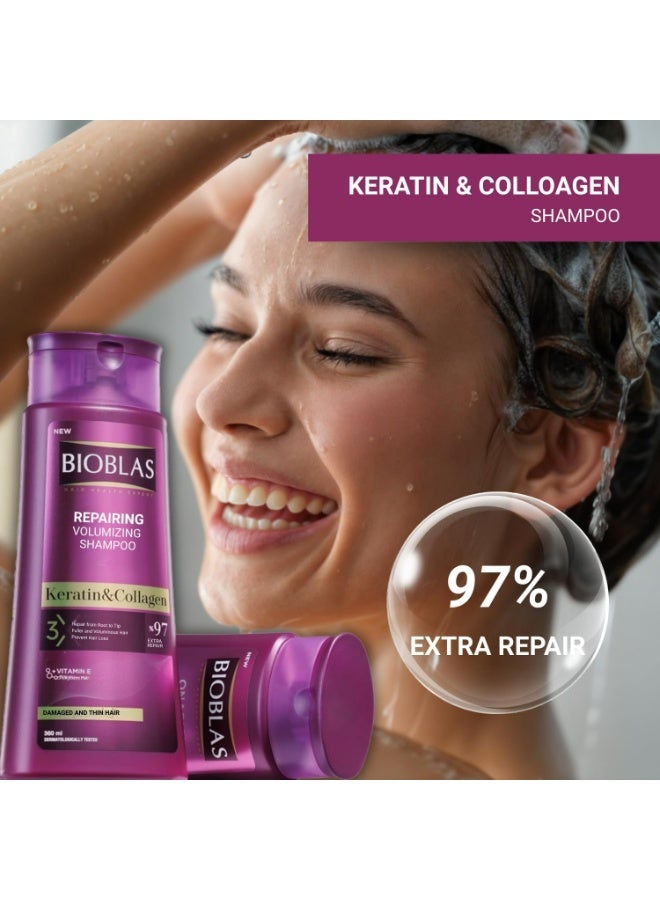 Bioblas Collagen & Keratin Shampoo 360ml for Weak and Damaged Hair, Strengthening & Hair Repair Care - Image 2
